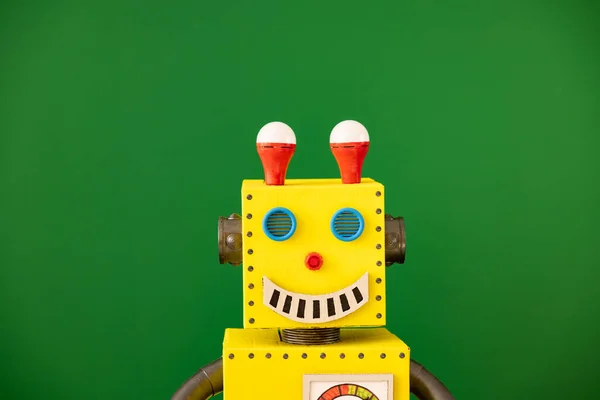 Robot Juguete Feliz Concepto Tecnología Educativa Creativa Innovadora — Foto de Stock