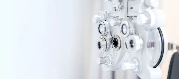 Selectieve Focus Van Phoropter Oogzichtmeetmachine Optische Winkel — Stockfoto
