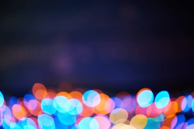Kopya alanı olan renkli bokeh arkaplanı. Soyut ışıklar Bokeh 'i bulanıklaştırır