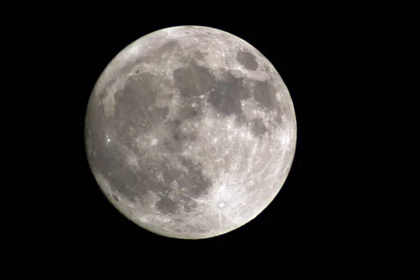 Pleine Lune Gros Plan Fond Sombre — Photo
