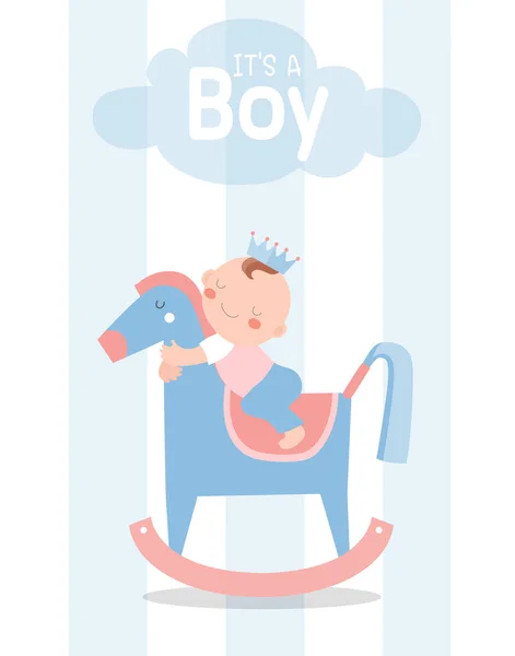 Пригласительные Открытки Младенцем Милый Дизайн Плакат Приветствие Шаблон Векторные Иллюстрации — стоковый вектор