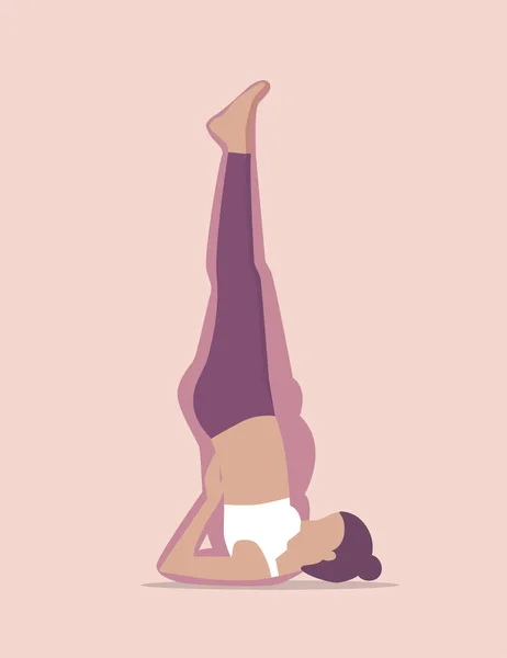 Dicke Frauen Trainieren Yogaposition Vor Und Nach Dem Training Und — Stockvektor
