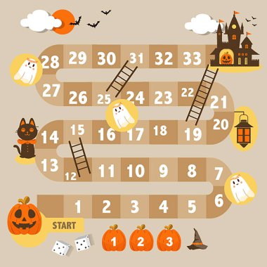 Masa oyunu çerçevesi, komik çerçeve, yılan oyunları, mutlu cadılar bayramı, çizimler.