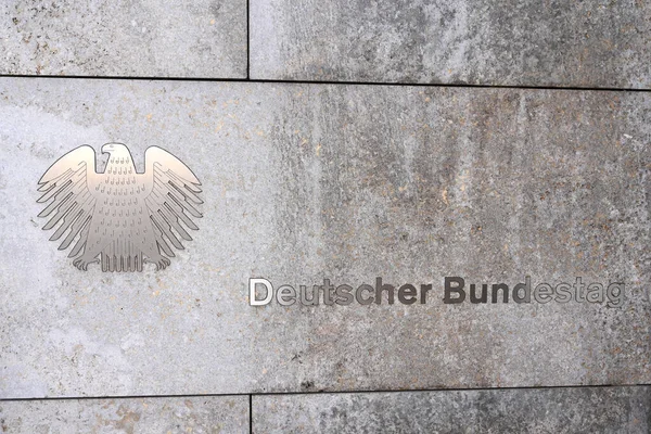 Berlin Germany November 2022 German Bundestag Deutscher Bundestag Logo Eingang — Stock Photo, Image
