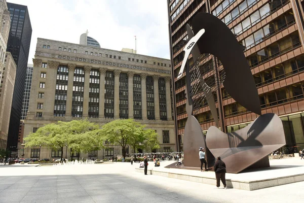 2018年6月 アメリカ シカゴ市役所にてピカソの彫刻作品を発表 シカゴ市役所とシカゴ市役所 — ストック写真