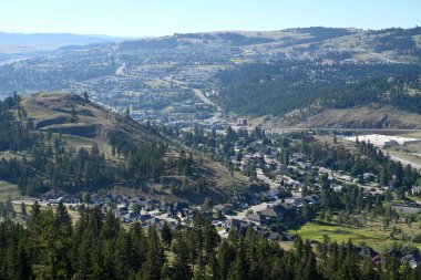 Kamloops şehri, BC, Kanada. Kamloops şehir manzarası. İngiliz Kolumbiyası 'ndaki Kanada' nın Kamloops kenti