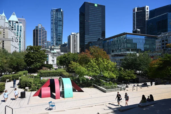 Vancouver Kanada Ağustos 2023 Vancouver Şehir Merkezindeki Insanlar — Stok fotoğraf