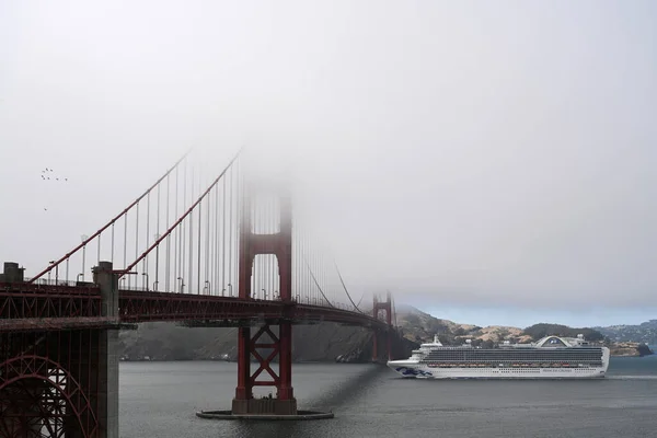 San Francisco Usa July 2023 Cruise Ship Swims Golden Gate — Stock Photo, Image
