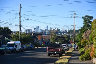 Seattle, WA, ABD - 3 Ağustos 2023: Seattle şehir merkezi manzarası.
