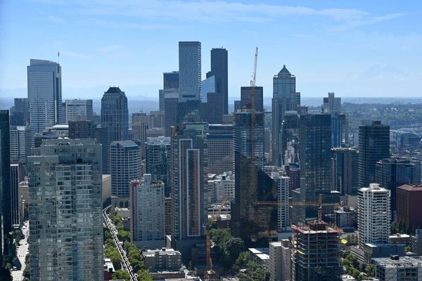 Seattle Şehir Manzarası Seattle Gökdelenleri Şehir Merkezindeki Seattle Şehrine Bakın — Stok fotoğraf