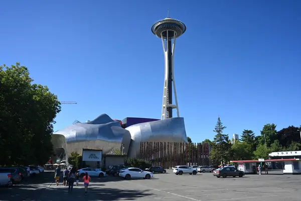 Seattle Usa August 2023 Museum Pop Culture Space Needle Seattle — Stock Photo, Image