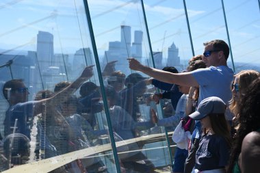 Seattle, WA, USA - August 3, 2023: People at Space Needle in Seattle. clipart