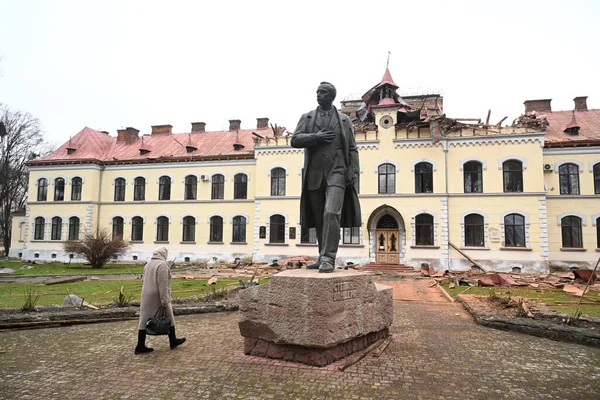 Lviv Ουκρανία Ιανουαρίου 2024 Μνημείο Του Stepan Bandera Κοντά Στο Φωτογραφία Αρχείου