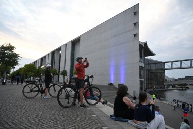 Berlin, Germany - August 2, 2024: People near the Paul Loebe Building in Berlin. clipart