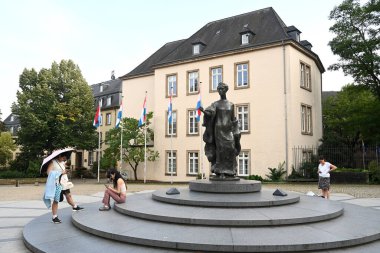 Luxembourg, Luxembourg - August 29, 2024: Statue of the Grand Duchess Charlotte in Luxembourg City clipart