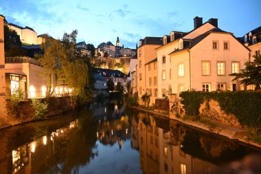 Luxembourg, Luxembourg - The Old Town Luxembourg in evening time. clipart