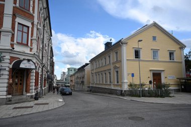 Lulea, İsveç - 28 Temmuz 2024: Lulea şehrinde bir halk.