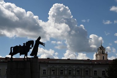 Monument to Grand Duke Gediminas in Vilnius, Lithuania  clipart