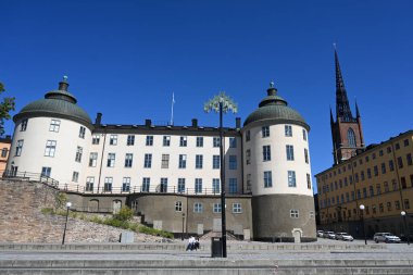 Stockholm, İsveç - 30 Temmuz 2024: Svea Temyiz Mahkemesi (Svea Hovratt), Stockholm 'deki Riddarholmen Adası' ndaki Wrangel Sarayı 'nda yer almaktadır..