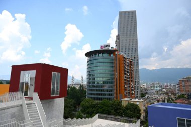 Tiran, Arnavutluk - 20 Haziran 2025: Tiran Panoraması. Tiran şehir manzarası.