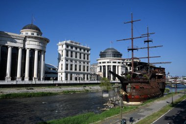 Üsküp, Kuzey Makedonya - 15 Haziran 2025: Üsküp kentinin merkezi.