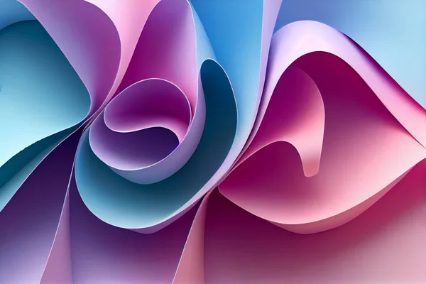 Abstraktní Pozadí Kudrnatým Papírem Moderní Tapety Růžovým Modrým Fialovým Barevným Royalty Free Stock Fotografie