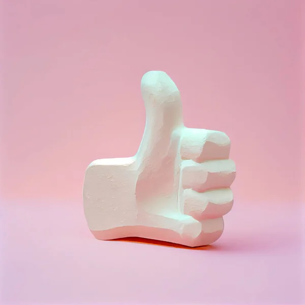 Hand Made Plaster Showing Thumbs Sign Sign Well Done Sign Stock Image