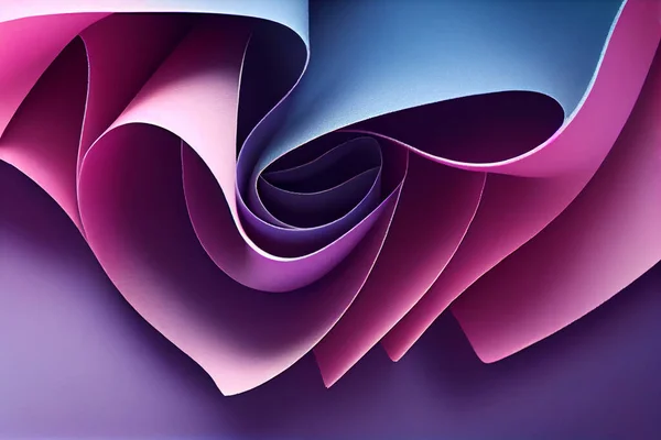 Abstrakter Hintergrund Mit Lockigem Papier Moderne Tapete Mit Rosa Blauen Stockbild