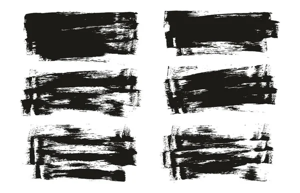 フラットスポンジ薄いアーティストブラシ長い背景高詳細抽象ベクトル背景セット — ストックベクタ