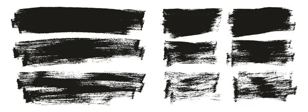 フラットペイントブラシ薄い長い 短い背景ミックス高詳細抽象ベクトル背景ミックスセット — ストックベクタ