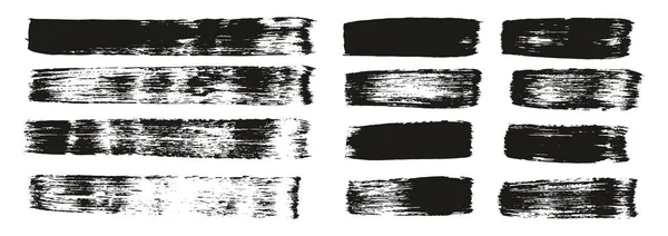 フラットペイントブラシ太い直線ミックス高詳細抽象ベクトル背景ミックスセット — ストックベクタ