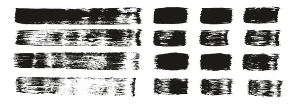 フラットペイントブラシ太い直線ミックス高詳細抽象ベクトル背景ミックスセット — ストックベクタ