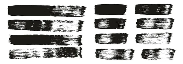 Flache Farbe Pinsel Dicke Gerade Linien Mix High Detail Abstrakte — Stockvektor