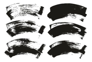 Flat Sponge Regular Artist Brush Curved Background High Detail Abstract Vector Background Set 