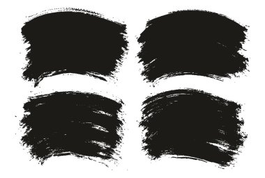 Round Brush Thin Curved Background Artist Brush High Detail Abstract Vector Background Set 