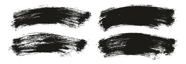 Round Brush Thin Curved Background Artist Brush High Detail Abstract Vector Background Set 