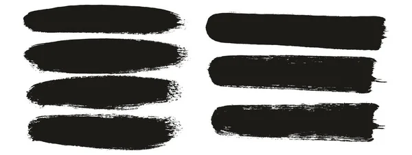 ラウンドブラシ太い長い背景 直線ミックスアーティストブラシ高詳細抽象ベクトル背景ミックスセット — ストックベクタ