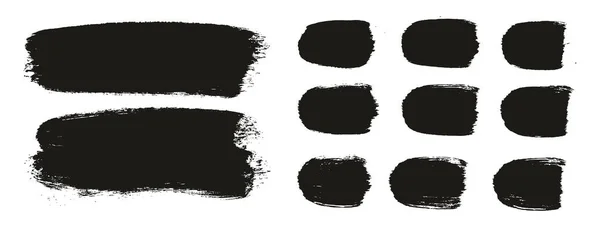 ラウンドブラシ太い長い背景 直線ミックスアーティストブラシ高詳細抽象ベクトル背景ミックスセット — ストックベクタ