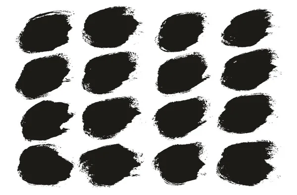 圆形刷子厚重的短背景艺术家刷子高细节抽象矢量背景集 — 图库矢量图片