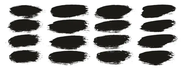 ラウンドブラシ厚さの短い背景アーティストブラシ高詳細抽象ベクトル背景メガセット — ストックベクタ