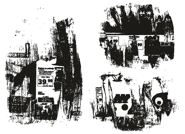 Arrière Plan Papier Déchiré Déchiré Mélange Grunge Punk Style Ensemble — Image vectorielle