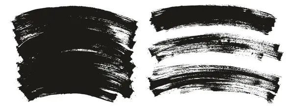 フラットペイントブラシ薄い長い湾曲した背景ミックス高詳細抽象ベクトル背景ミックスセット — ストックベクタ