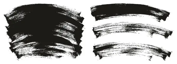 Плоская Краска Кисть Тонкий Длинный Изогнутый Фон Смешать Высокой Детализацией — стоковый вектор