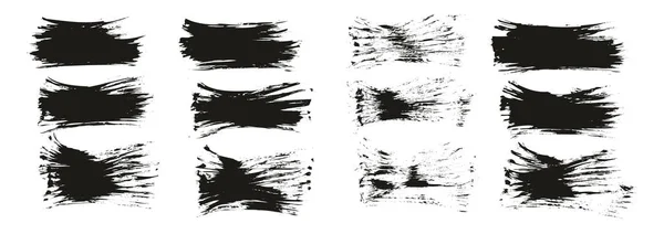 Flachfächerpinsel Dünn Kurzer Hintergrund Hohe Details Abstrakter Vektorhintergrund Mega Set — Stockvektor