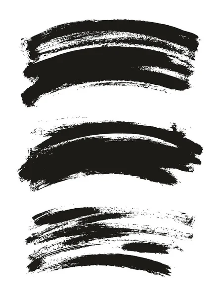 丸みを帯びたスポンジ薄いアーティストブラシ湾曲した背景高詳細抽象ベクトル背景セット — ストックベクタ
