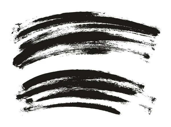 丸みを帯びたスポンジ薄いアーティストブラシ湾曲した背景高詳細抽象ベクトル背景セット — ストックベクタ