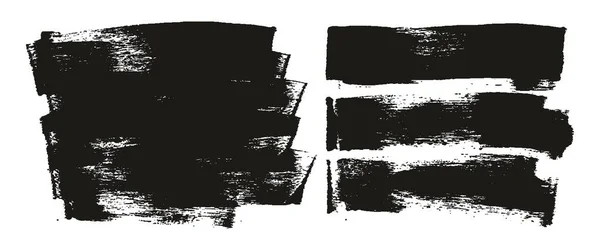 フラットスポンジ太いアーティストブラシ長い背景ミックス高詳細抽象ベクトル背景ミックスセット — ストックベクタ