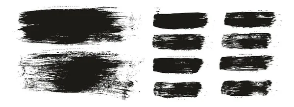 丸ブラシ通常の長い背景 直線ミックスアーティストブラシ高詳細抽象ベクトル背景ミックスセット — ストックベクタ