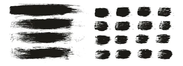 丸ブラシ通常の長い背景 直線ミックスアーティストブラシ高詳細抽象ベクトル背景ミックスセット — ストックベクタ