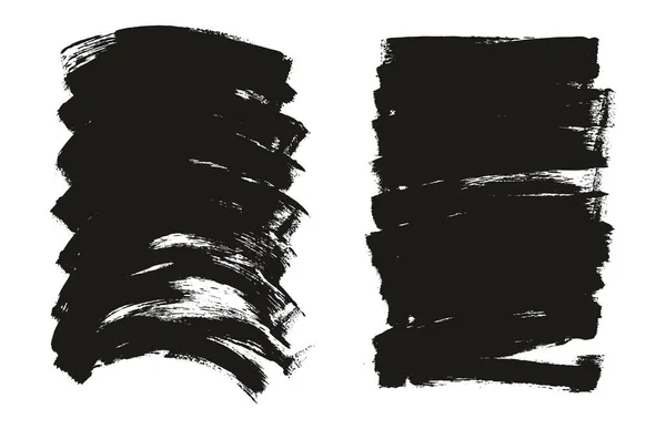 フラットスポンジ薄いアーティストブラシ長い 湾曲した背景ミックス高詳細抽象ベクトル背景ミックスセット — ストックベクタ